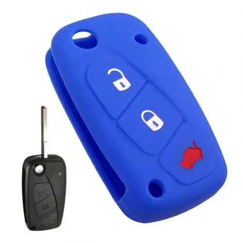 Силиконовый авто ключ флип чехол держатель дистанционного управления сумка чехол для Fiat Fizang - Название цвета: Dark Blue