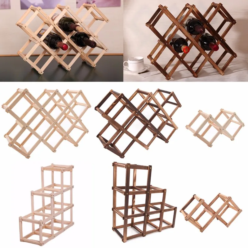 

Wooden Red Wine Rack 3/6/10 Bottle Mount Kitchen Holders Exhibition Organizer