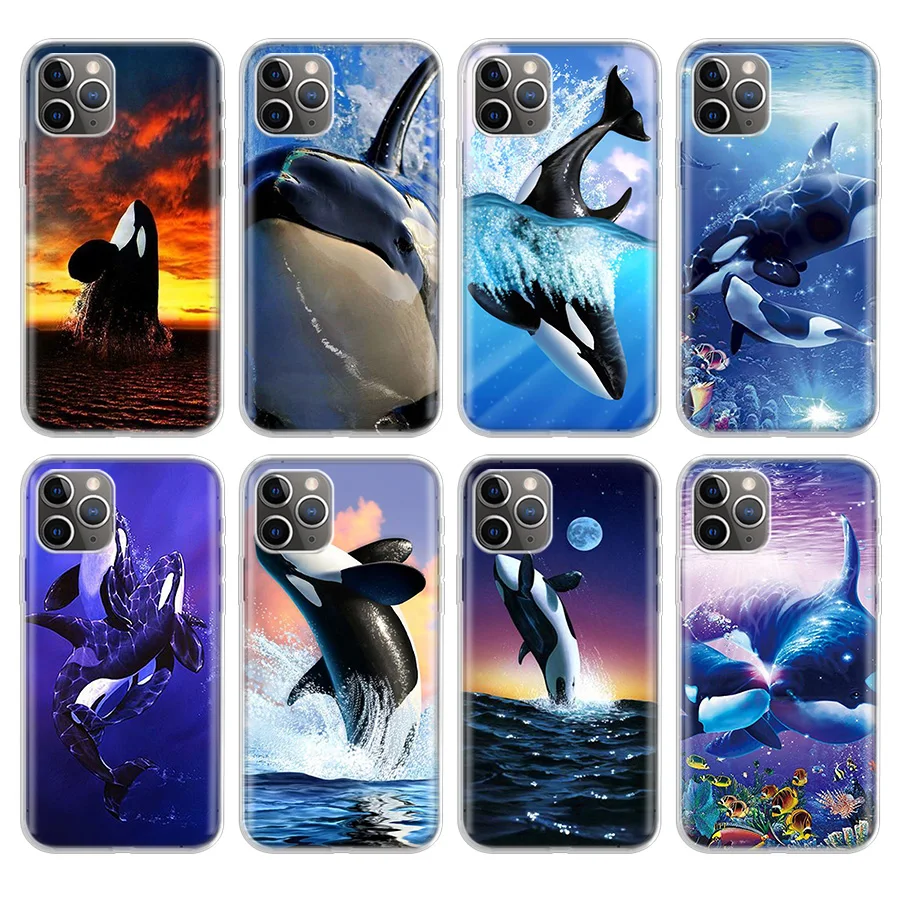 

Killer Whales Print Ocean animals Phone Case For Apple iPhone 11 Pro 6 6S 7 8 Plus 10 X XS MAX XR 5 5S SE Phone Case Cover