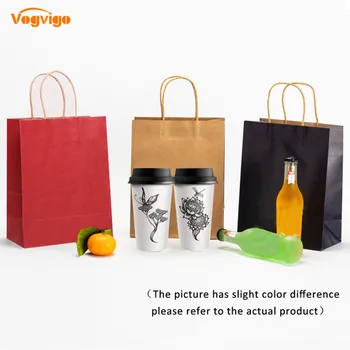 

VOGVIGO Kraft Paper Bag Gift Portable Shopping Bags Custom Environmental Protection Packaging Tote Food Takeout Packed Handbags