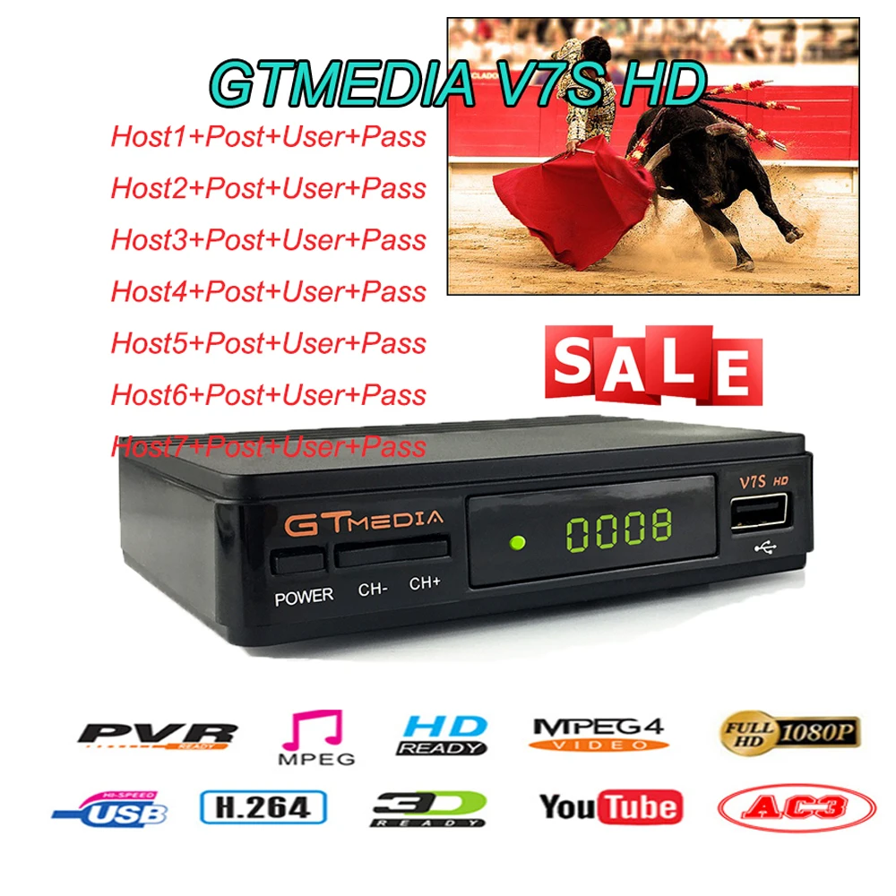 

GTmedia V7S HD+USB WiFi Satellite Receptor DVB-S2 Satellite Receiver More Than Be Freesat V7 Better Satellite Receiver