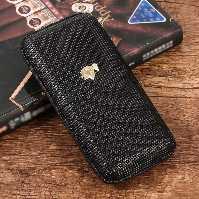 COHIBA портативная сигара чехол Humidor дорожная кожаная коробка для сигар класса люкс для 3 сигар трубки аксессуары для сигар W/Подарочная коробка