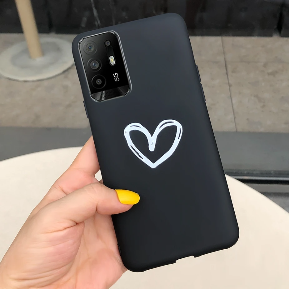 cases for oppo black Cute Candy Painted Cover For Oppo A94 5G Case Reno5 Z Soft Silicone Phone Back Cover For Oppo A94 5G Oppo Reno 5 Z 5Z Cases Bags oppo flip cover