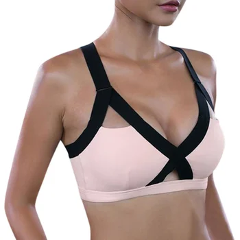 

Women Sport Bra Casual Concise Sexy Solid Color Sports Bra Underwear Female Cross Strapes Bras