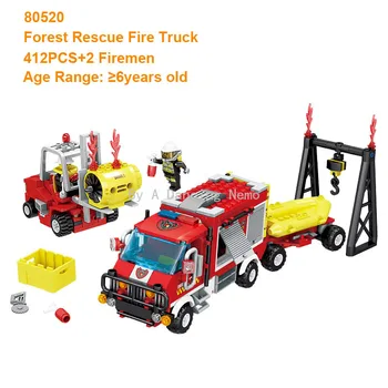 

Plastic Buildingblocks City Fire Series Forest Rescue Fire Truck Eductional toys Chiristmas Gift for Kids