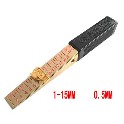 1-15 м 0,5-10 мм 0,4-6 мм 0,2-4 мм клинообразный щуп из нержавеющей стали датчик трещин плоскости макет вставка клиновидный Калибр клиновидный штангенциркуль - Цвет: 1-15mmx0.5mm