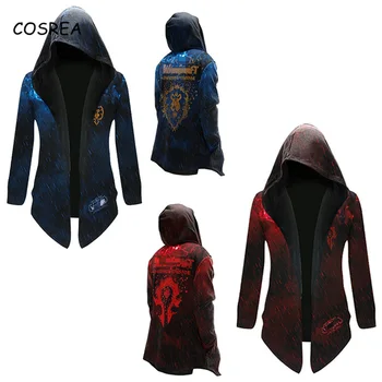

Cosrea Jacket World of Warcraft Cosplay Costume Horde and Alliance Hoodie Sweatshirt Halloween Hip Hop Tops Men Autumn Coat