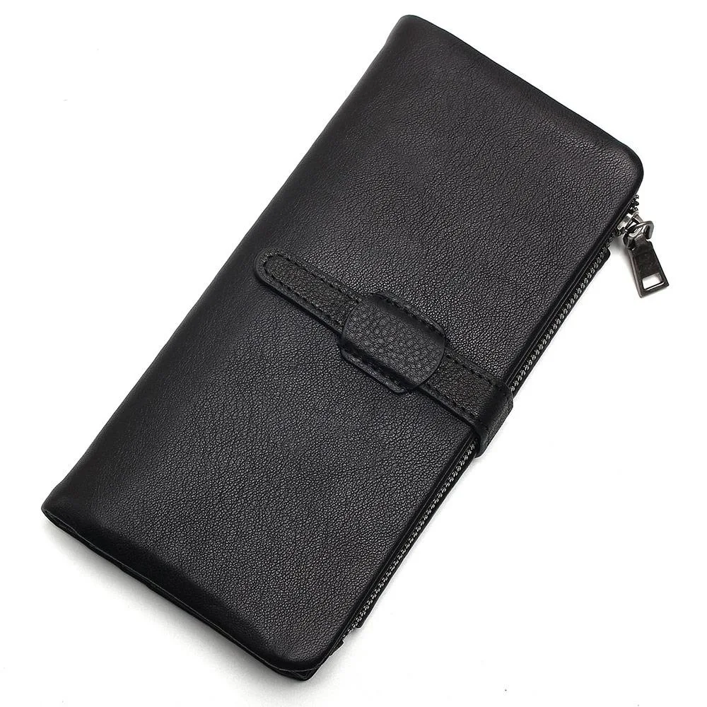 

Supply of Goods Full-grain Leather Men Zipper Multi-functional 18 Card Holder Wallet Mobile Phone Bag Leather Wallet