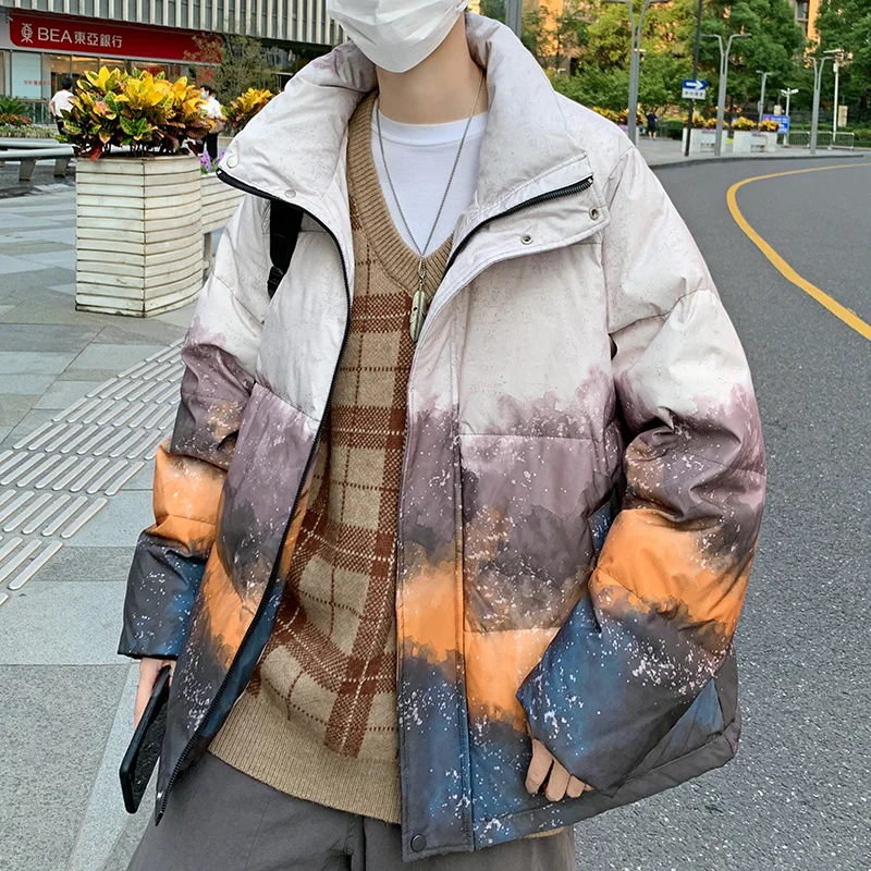 

100 polyester fiber winter clothes 90 white duck down jacket men