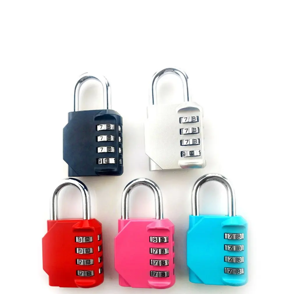 Resettable 4 Digit Number Code Combination Padlock Security Luggage Safety Lock