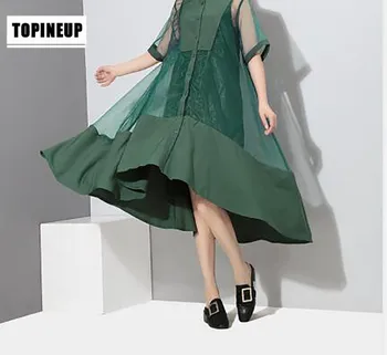 

Womens Short Sleeve lace Patchwork Casual Swing Midi Dress With inner Lining