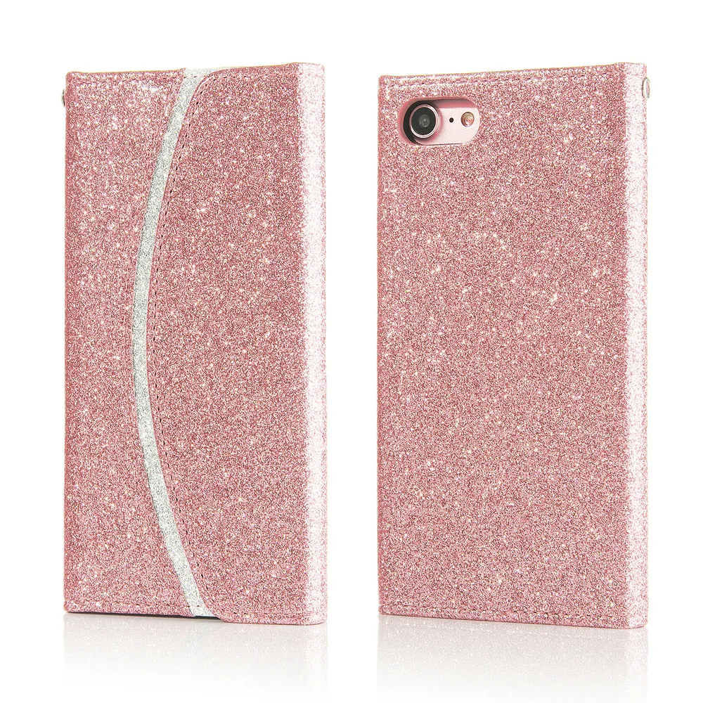 

LAPOPNUT Bling Glitter Leather Flip Wallet Slim Card Case Cover Case for Iphone 11 Pro Xs Max Xr X 7 8 Plus 6 6s 5 5s SE Coque