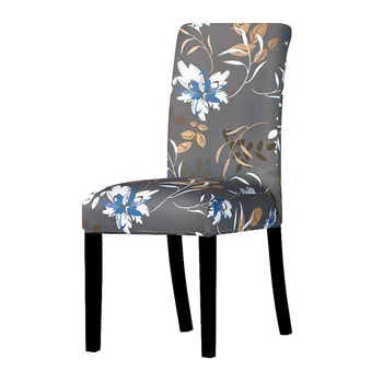 

Universal Size Printed Big Elastic Spandex Chair Cover Stretch Chair Covers Removable Washable Dining Seat Covers Home Banquet