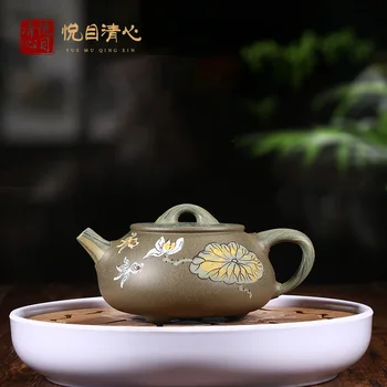 

Yixing masters are recommended for authentic pure manual teapot collection gift tea set flower mud mud stone gourd ladle