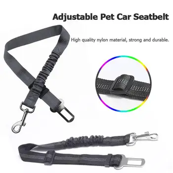 

Pet Dog Cat Car Seat Belt Dog Rope Adjustable Harness Seatbelt Elasticity Reflective Band Pet Supplies Mounted Safety Belt