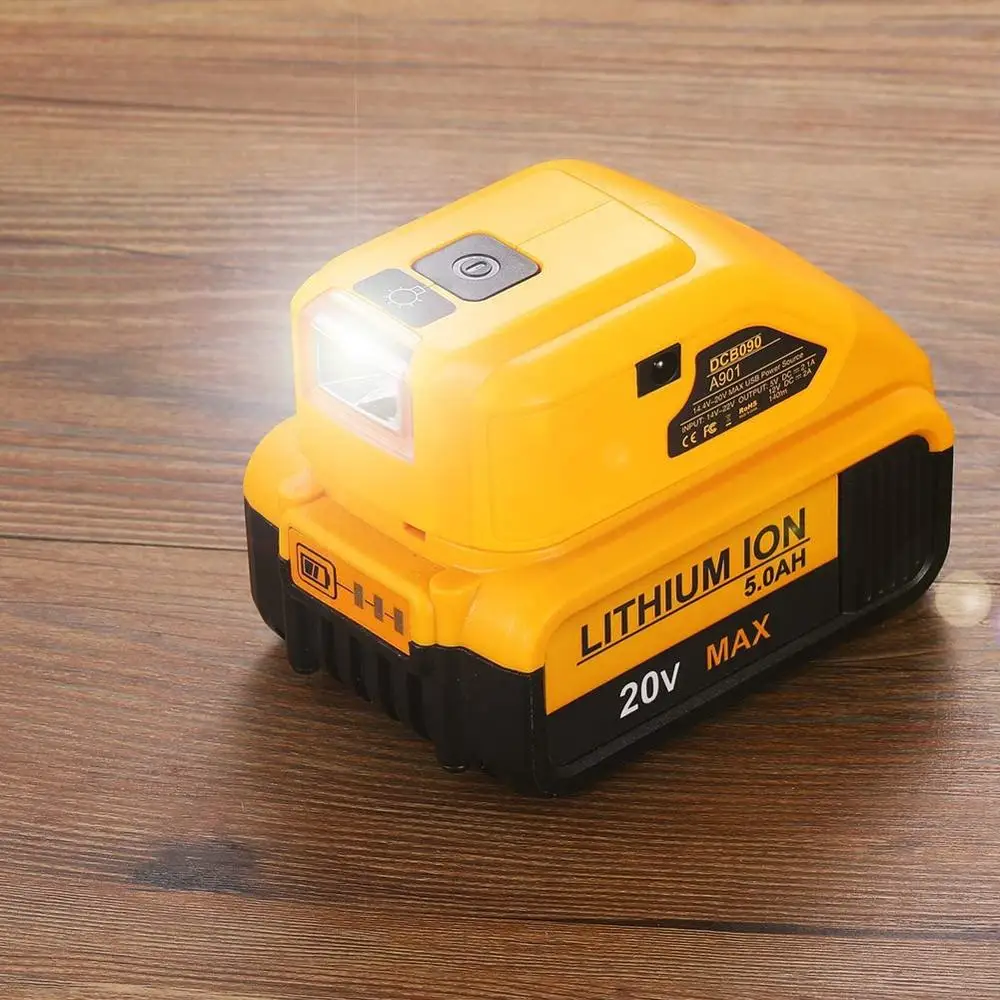 Адаптер для аккумулятора DCB090 быстрой зарядки Dewalt 18 в 20 max USB зарядное устройство с