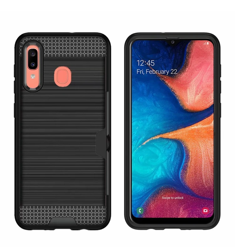 Для samsung Galaxy A20 чехол матовый Броня шероховатая силиконовая резина жесткий чехол для телефона samsung Galaxy A20 с отделением для карт