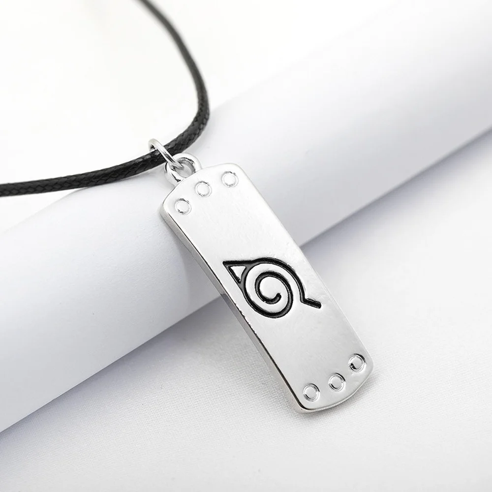 Konoha Pendant Necklace Classic Japanese Anime Ninja Accessories Cosplay Akatsuki Itachi Cartoon Jewelry Men's Chain Wholesale |