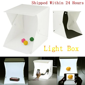 

24cmPortable Mini Folding Lightbox Photography Studio Softbox LED Light Room Soft Box Camera Photo Background Box Light Tent Kit