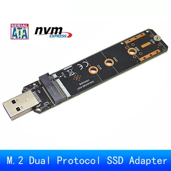 

M.2 to USB 3.0 Dual Protocol SSD Board M.2 NVME PCIe NGFF SATA M2 SSD Adapter for 2230 2242 2260 2280 NVME/SATA M.2 SSD RTL9210B