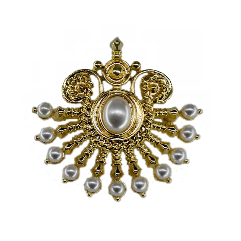 

Qingdao Galaxy Remember Europe And America Antique Pearl Indian Style Hollow out Peacock Spreading Its Tail Fan-shaped Don't Bro