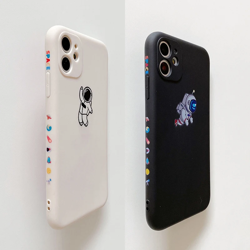 Чехол для iPhone 7 8 Plus X XS XR MAX 11 Pro 12 MiNi SE силиконовый с цветной рамкой космонавт 2021 |