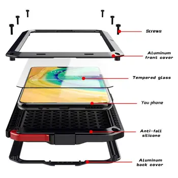 

Heavy Duty Protection Doom armor Metal Aluminum phone Case for Huawei Mate 30 Cases Shockproof Dustproof Cover