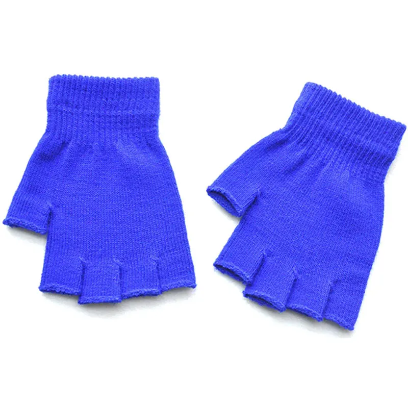 ski gloves mens Women Men Fingerless Gloves Solid Color Half Finger Knitted Mittens Winter Soft Warmer Unisex Basic Female Gloves Guantes hand gloves for men