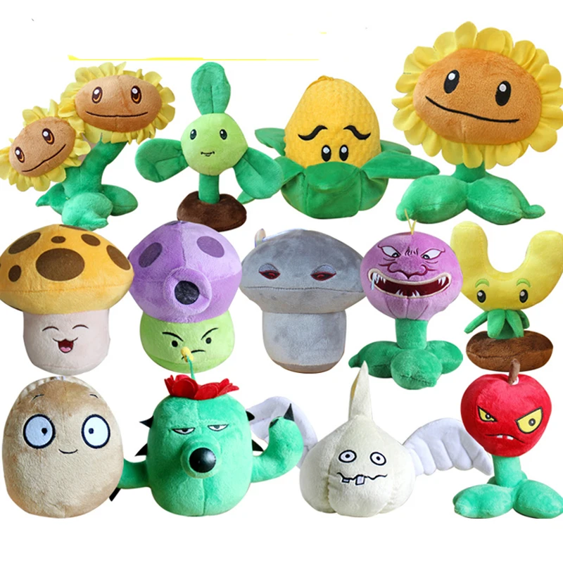 13pcs/lot Plants vs Zombies PVZ SunFlower Cactus Chomper Nut Plush Toy Soft Stuffed Toys for Children Kids Gifts Party Toys