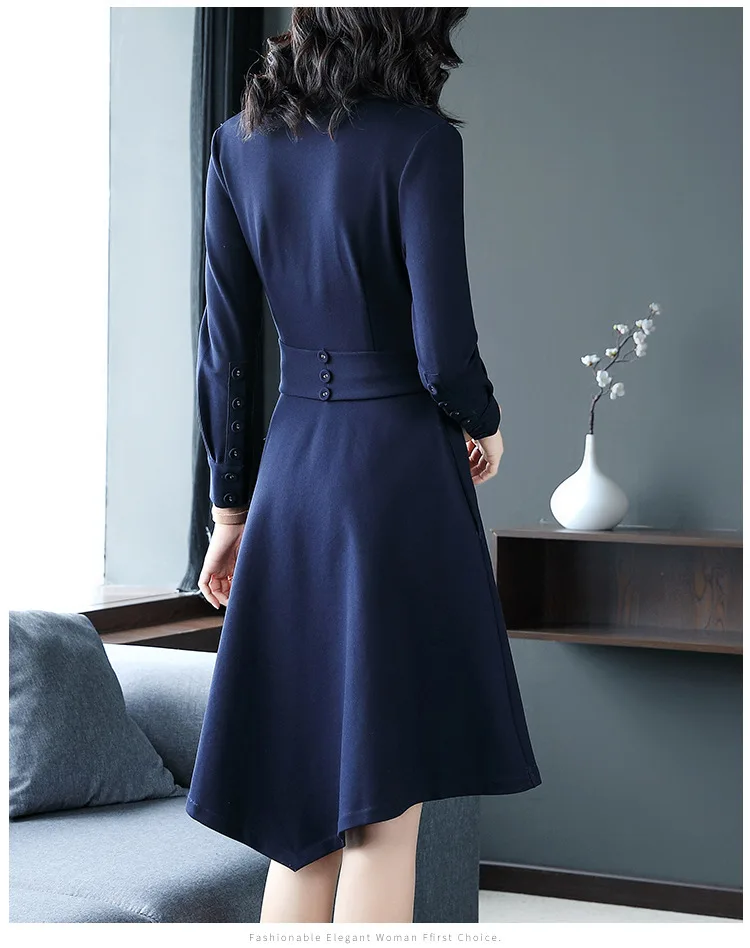 MLCRIYG Women Dress Autumn Winter New Elegant Lady Work Wear Party Women's Dresses Long Sleeve Vestido LX328 | Женская одежда