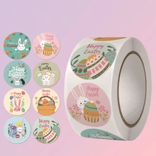 

500Pcs 1Inch / 2.5CM Cartoon Easter Bunny Labels Stickers for Gift Card Box Wrapping Package Festival Party Small Business