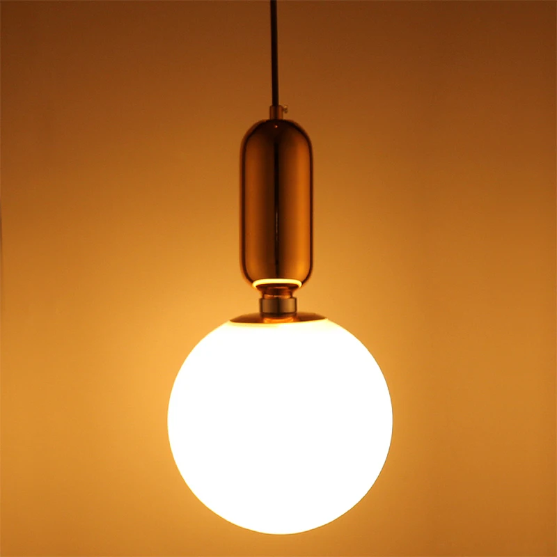 Современная короткая американская столовая, стекло, шар, подвесной светильник, скандинавский DIY домашний деко, гостиная, железная E27 лампа, Подвесная лампа
