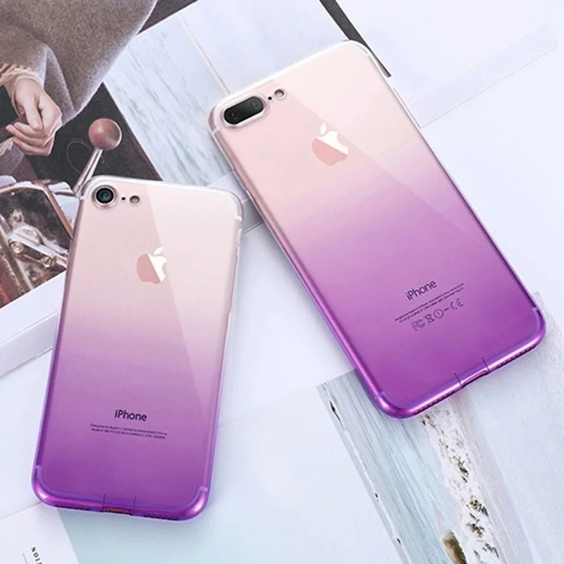 Чехол для Iphone XR XS Max градиентный прозрачный ослепительный Мягкий противоударный