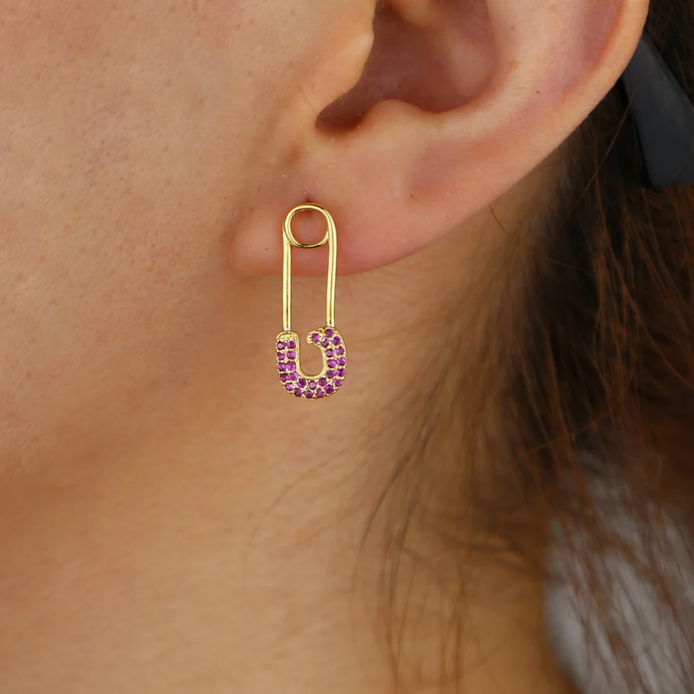 brass safety pin Y (12)