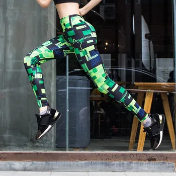 

Newcome bottom Pants pattern body building Leggings for women exercise 2019 Printed fashion Spliced Exercise Pants 9.26