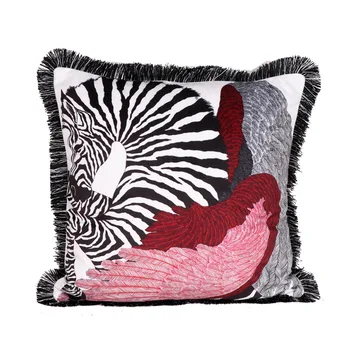 

Luxury Leopard Monkey Velvet Tassel Cushion Cover Soft Animal Pillow Cover Pillowcase For Home Decorative Sofa Car Chair