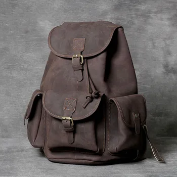 

Men's genuine leather bags new large-capacity backpack men's first layer cowhide handmade leather men's backpack travel bag