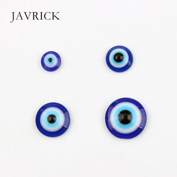

50Pcs Glass Blue Evil Eye DIY Flat Round Beads Amulet Protection Craft Tool DIY Pendant Accessories Jewelry Making Tool