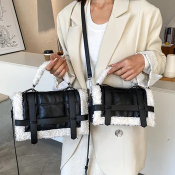 

VeryMe Winter Fur Square Flap Women Handbag Purses And Handbags Luxury Designer Shoulder Crossbody Party Clutch Bag Bimba Y Lola