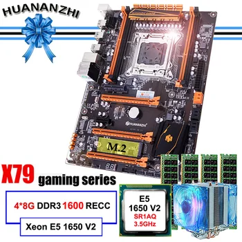 شراءلوحة أم HUANANZHI Deluxe X79 الشهيرة مزودة بفتحة M.2 ووحدة معالجة مركزية Intel Xeon E5 1650 V2 مع ذاكرة وصول عشوائي مبرد 32 جيجابايت (4*8 جيجابايت) 1600 REG ECC