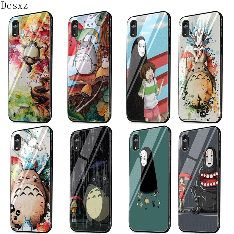 Spirited Away Totoro Glass Case For iPhone 5 5s SE 6 6s 7 8 Plus 11 Pro X XR XS Max Cover |