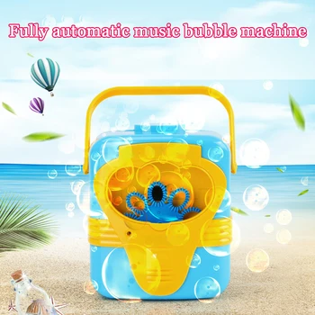 

Fun Bubble Machine Plastic Children Water Maker Outdoor Sound Automatic Blower Battery Operated Toys Electric With Muisc Gift