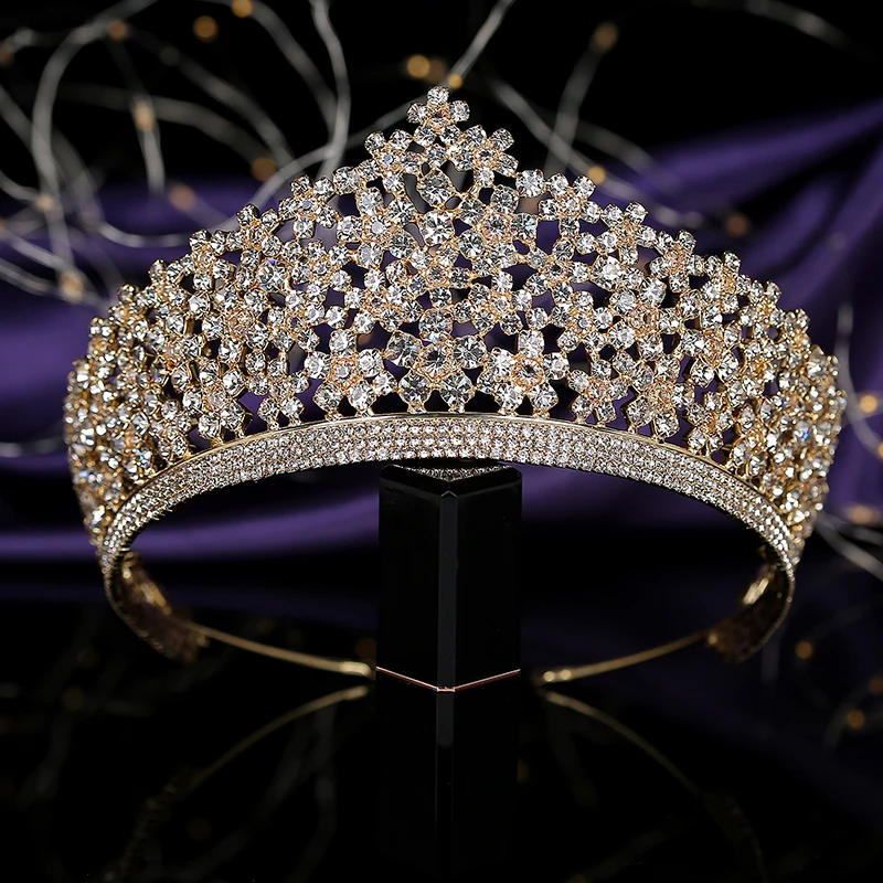 

Tiaras and Crown HADIYANA Flower Shape Design Women Wedding Hair Jewelry Party Hair Accessories Zircon BC3700 Corona Princesa