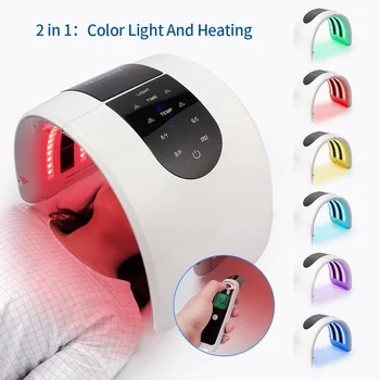 

New Exclusive Foldable 2 in 1 Heating 7 Colors PDT LED Photon Lamp Threapy Face Mask Warming Rejuvenation Skin Care Beauty Mask
