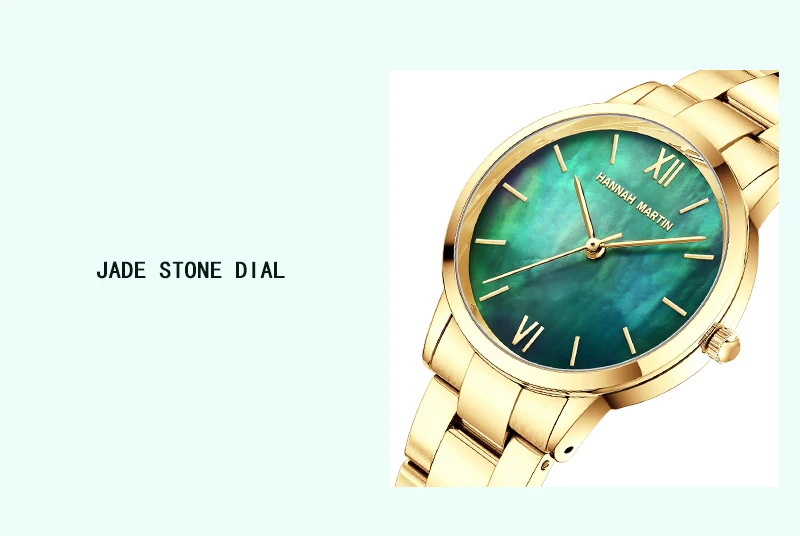 2021 NEW Japan Quartz Pearl Oyster Jade Stone White Shell Waterproof Ladies Full Stainless Steel Classic Wrist Watches for Women
