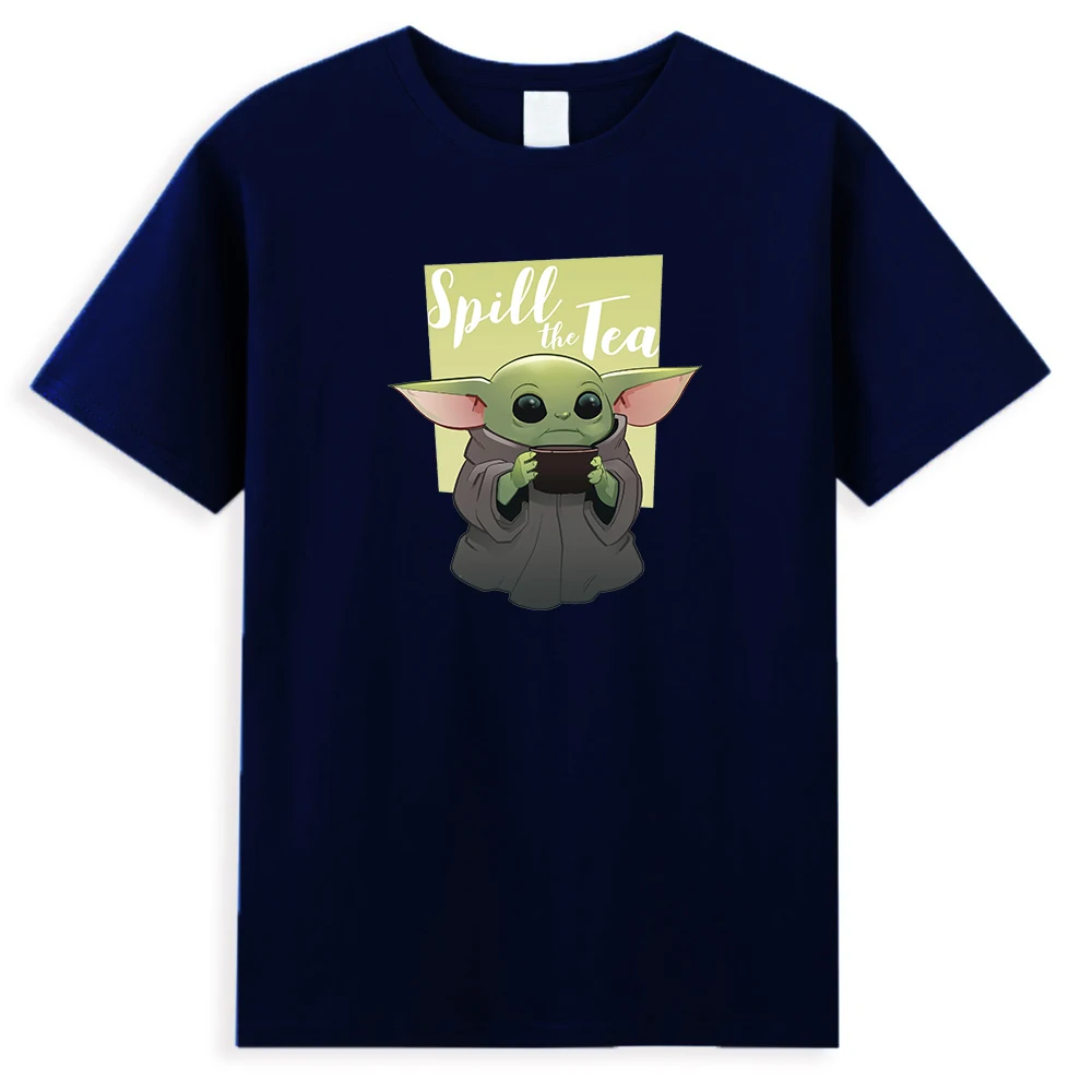 Милая Детская Yoda забавная футболка для мужчин милая мультяшная Футболка с