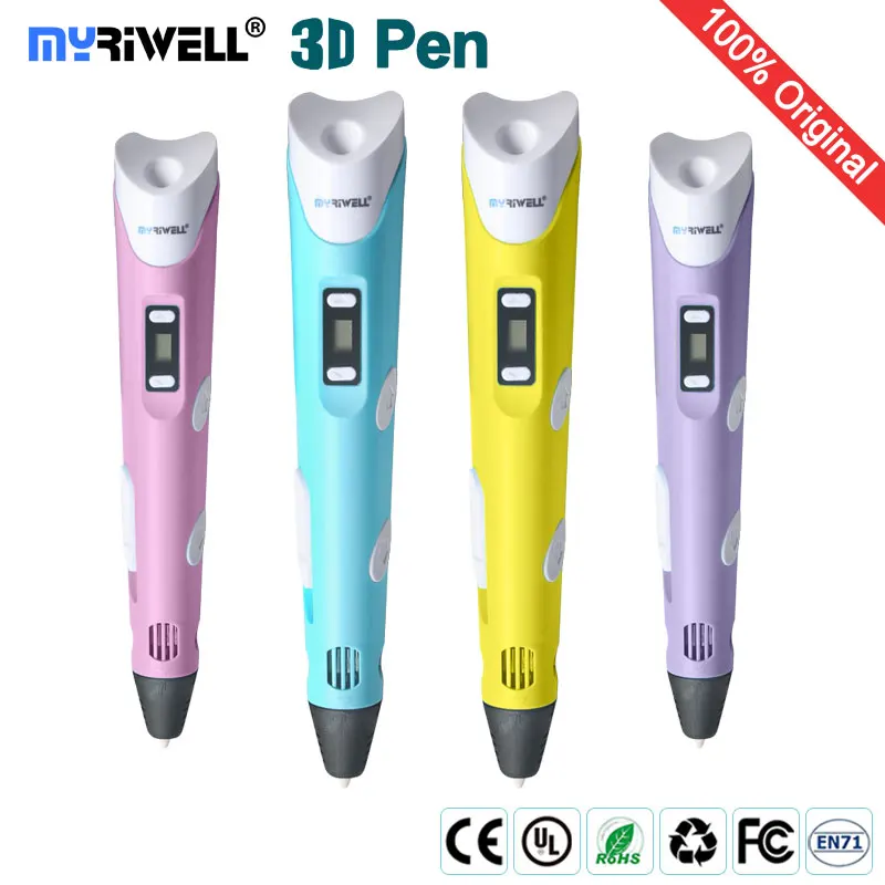 3d ручки myriwell + нить из АБС пластика 20*10 м ручка 3 d Creative3d для рисования лучший