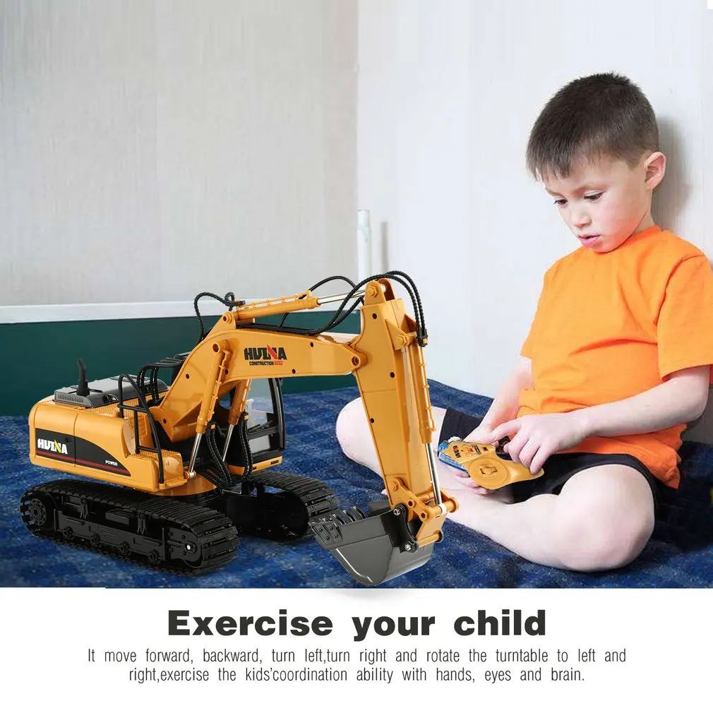 

HUINA 1550 1/14 15CH 680 Degree Rotation Alloy Bucket RC Excavator Construction Vehicle Toy with Cool Sound/Light Effect Trucks