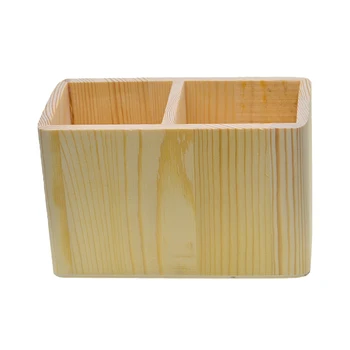 

Premium Simple Pine Wood Desk Pen Pencil Holder Cup Stand Stationery Storage Box Office Home Desk Supplies Organizers