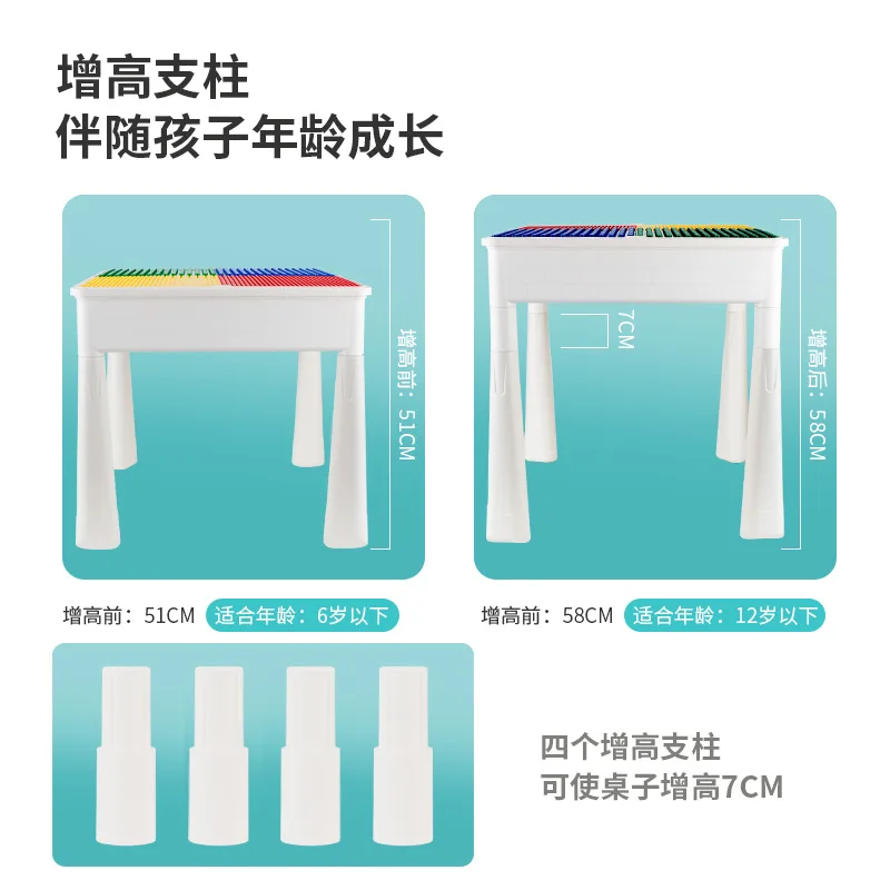 

Multi-functional Building Blocks Table Toy Compatible a Tall Small Particles DIY Educational Ball Bearing Slide Scene Building B